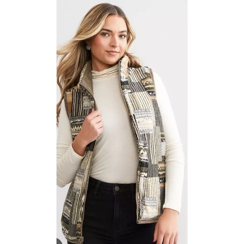 BKE Reversible Fleece Quilted Vest Small
